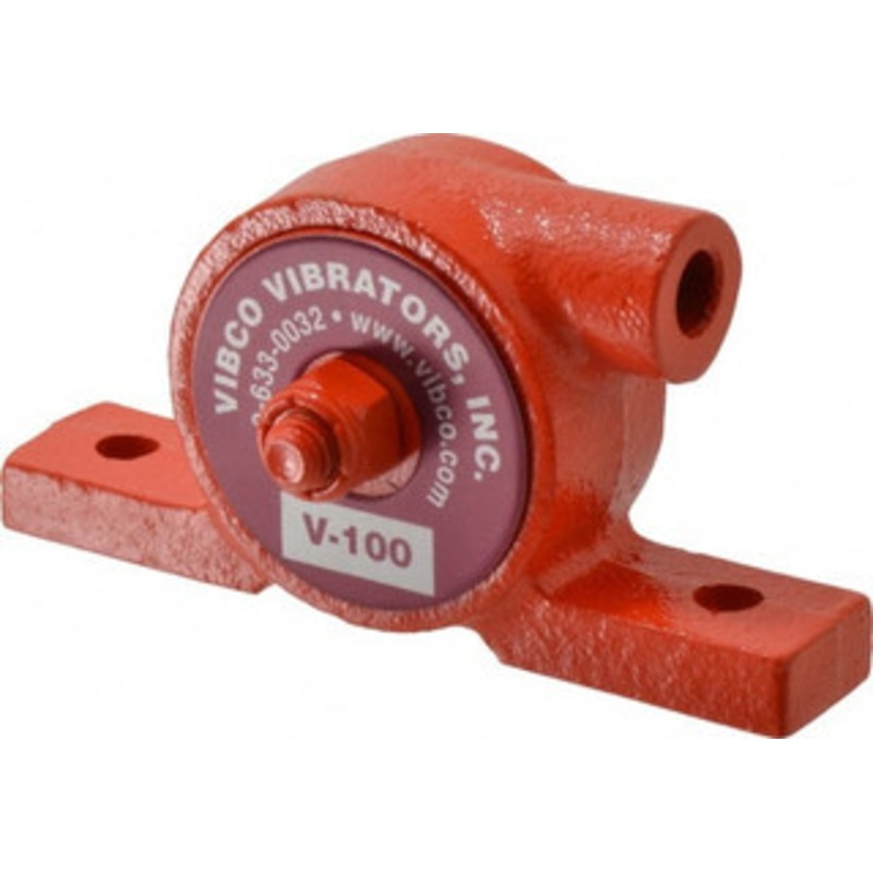 Vibco Vibrators 55 Lb. Force, 6 Cubic Feet per Minute, 24,000 RPM, 75 Decibel, Pneumatic Vibrator 3-7/8 Long x 3/4 Wide x 2 High, 1/8 Port Inlet, 1/8 Port Outlet V-100CI – 36674992