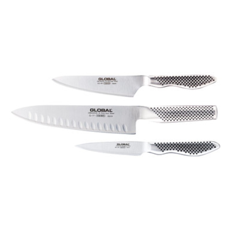 Classic 3 Piece Knife Set with Fluted Cooks Knife