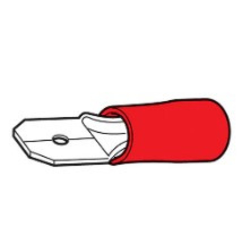 Crimp Terminal Male Blade Red