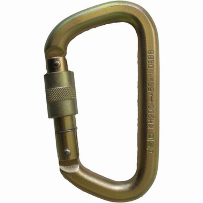 ISC Off-Set D Steel Screw Gate Carabiner