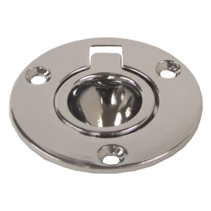 Round Flush Pull Ring Chrome Brass 52mm