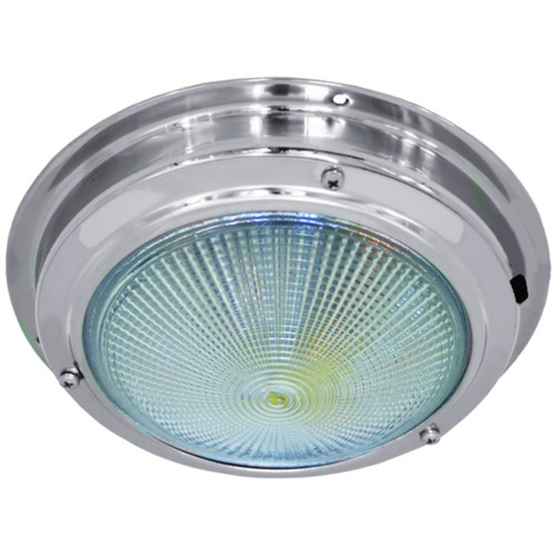 White/Red LED Dome Light S/S – 12v