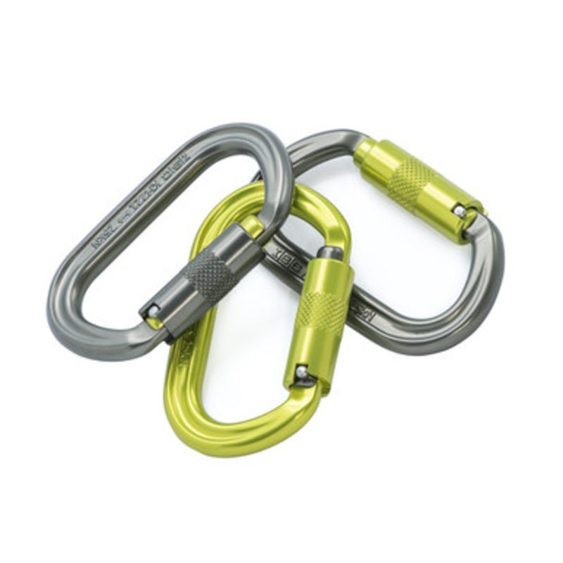 ISC Oval Carabiner 3-Pack, Lemon/Titanium