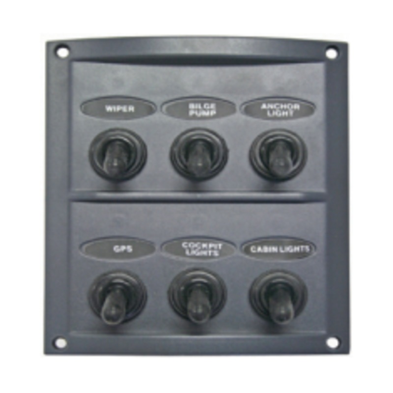 Switch Panel Grey 6 switch. 120mm L x 105mm W