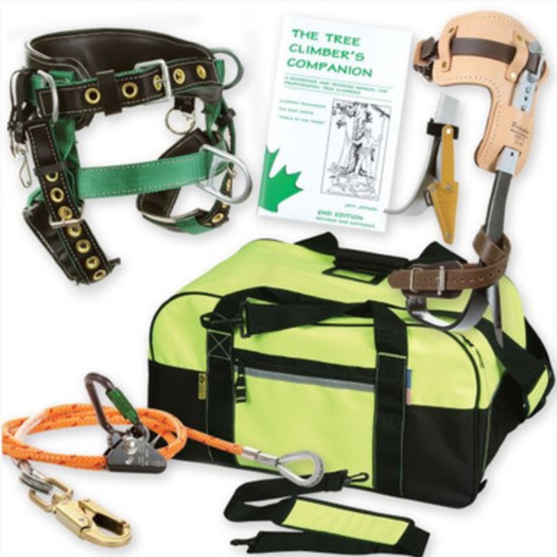 Basic Climbing Kit w/ Harness, Spurs, Flipline & Carry Bag