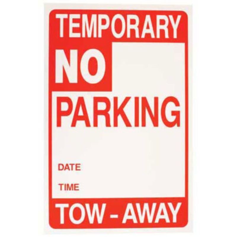 Disposable No Parking Sign