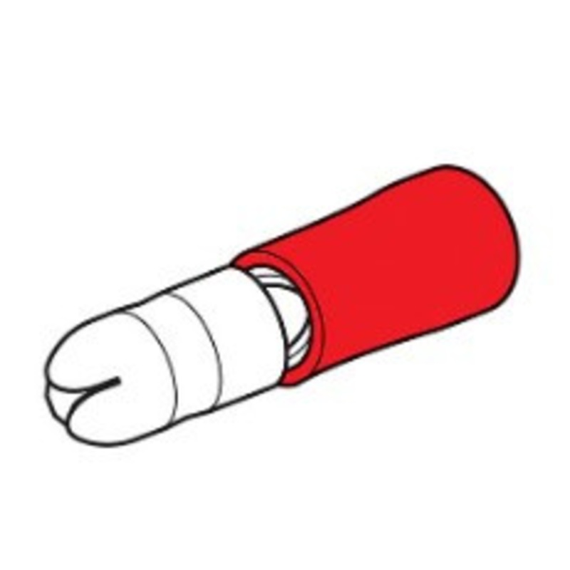Crimp Terminal Male Bullet Red