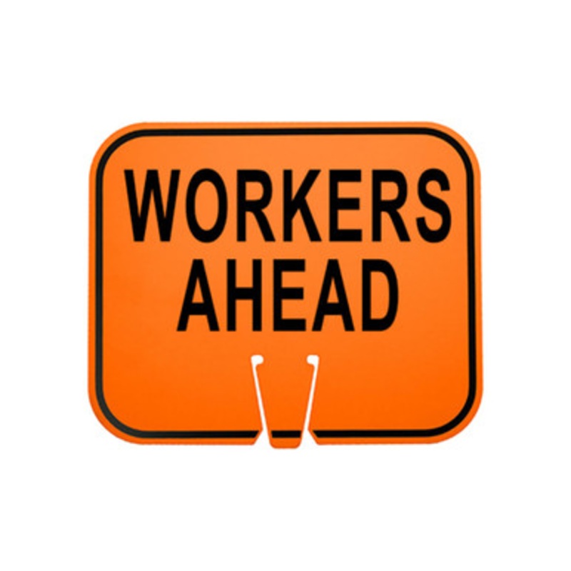 WORKERS AHEAD Cone Sign