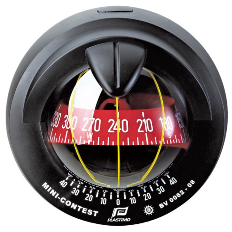 Mini-Contest Sailboat Compass – Black with Red Card