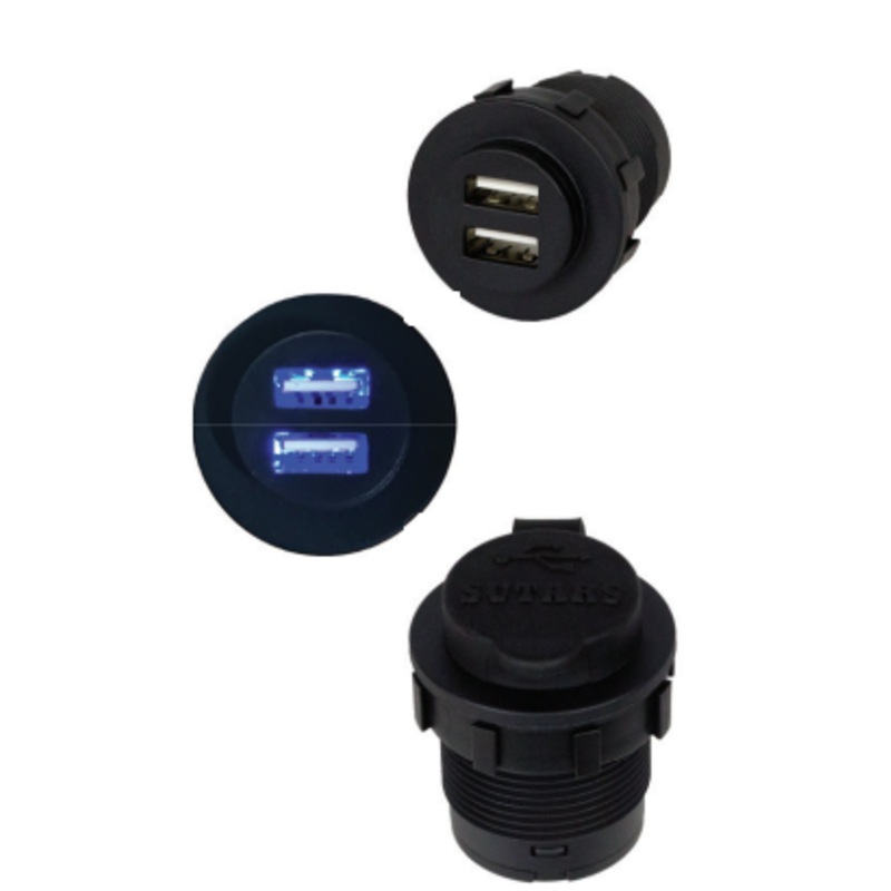 SUTARS Dual USB Socket Illuminated