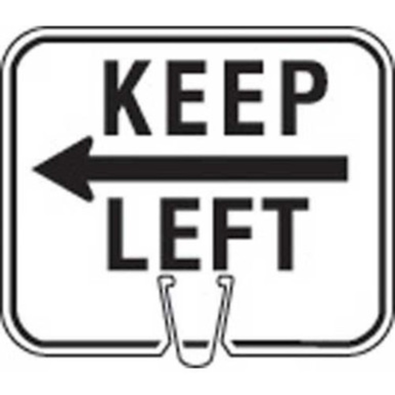 KEPL Cone Sign  KEEP LEFT