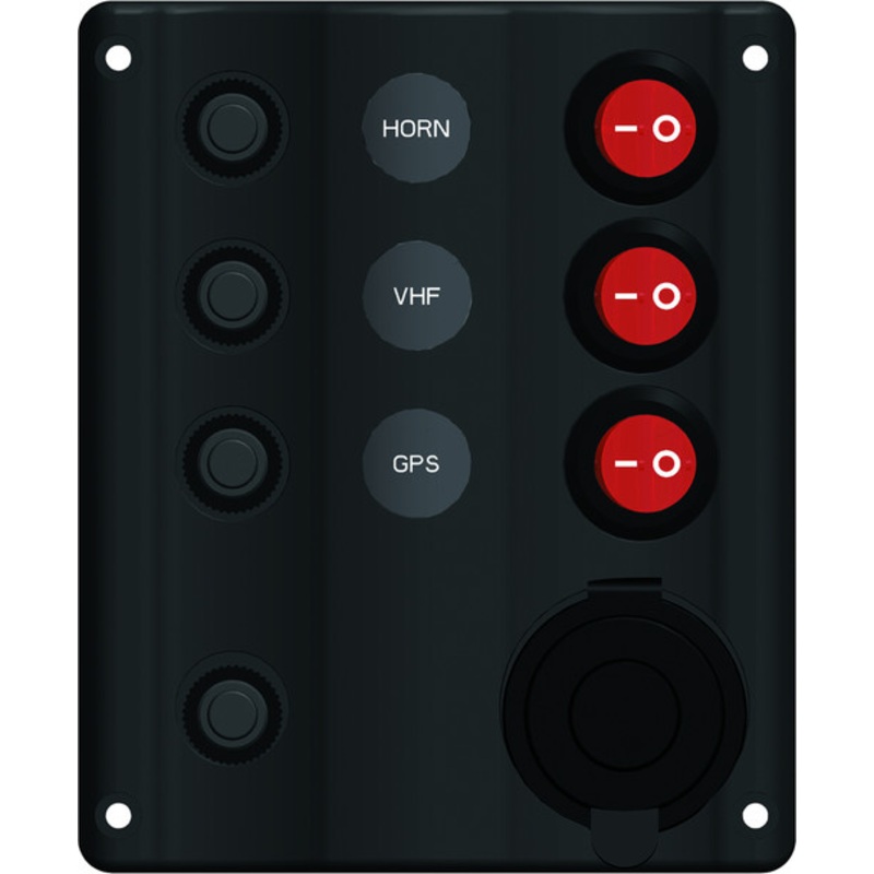Switch Panel with Circuit Breaker & Cig Socket – 3 Switch