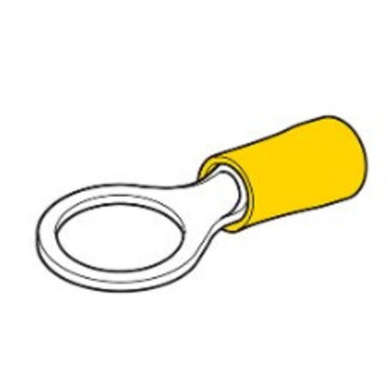 Crimp Terminal Ring Yellow 9.5mm