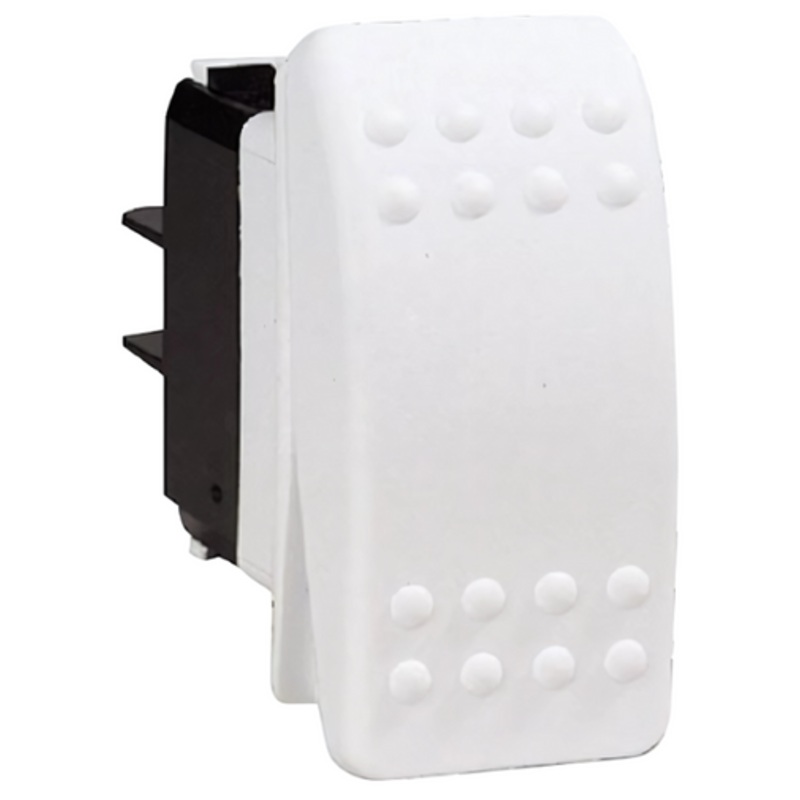 Switch White Off/Momentary (On) 12V 20Amp Rocker Switch