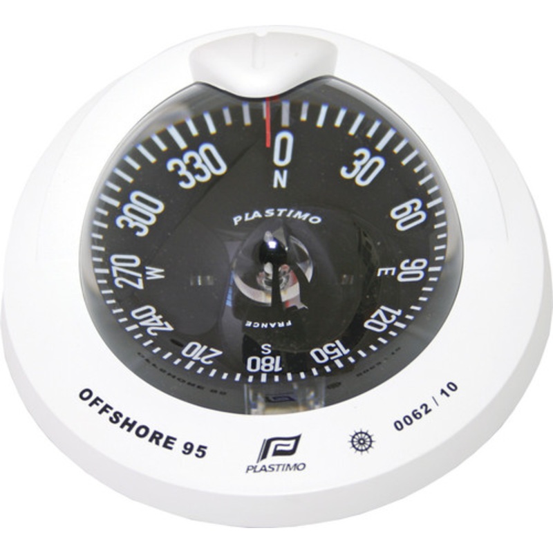 Offshore 95 Powerboat Compass White, Flush Mount, Flat Card