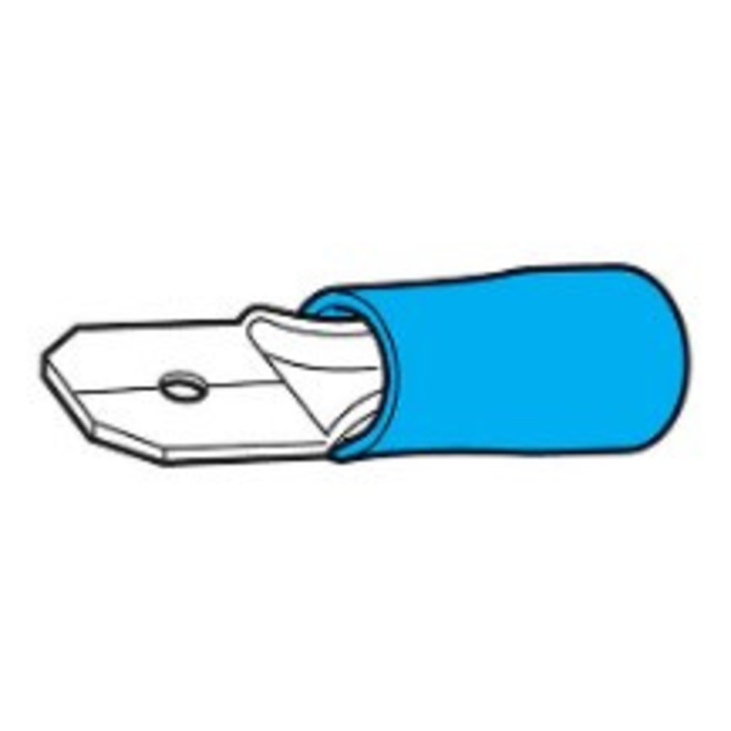 Crimp Terminal Male Spade Blue