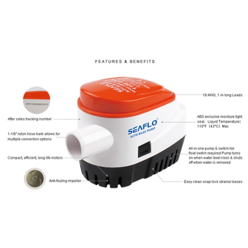 Seaflo 750GPH Automatic Bilge Pump 24v