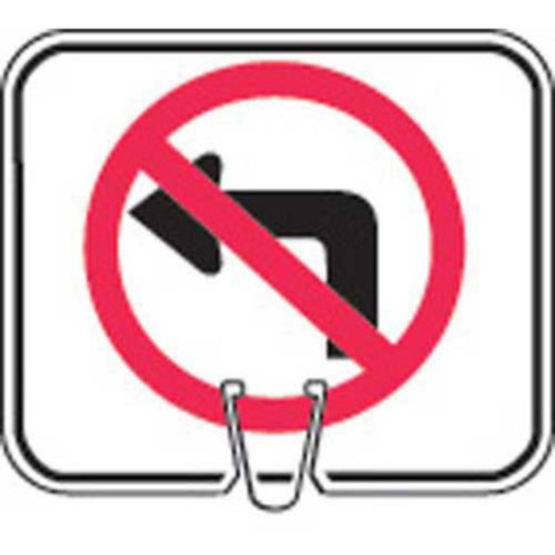 SNLT Cone Sign Not Left Turn Symbol