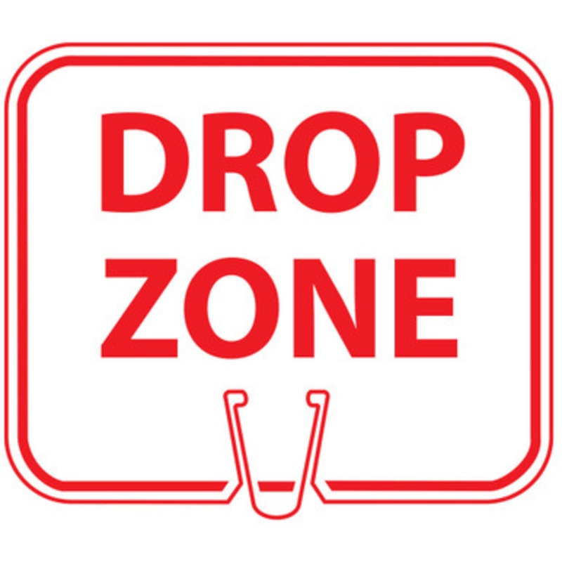 DROP Cone Sign DROP ZONE White