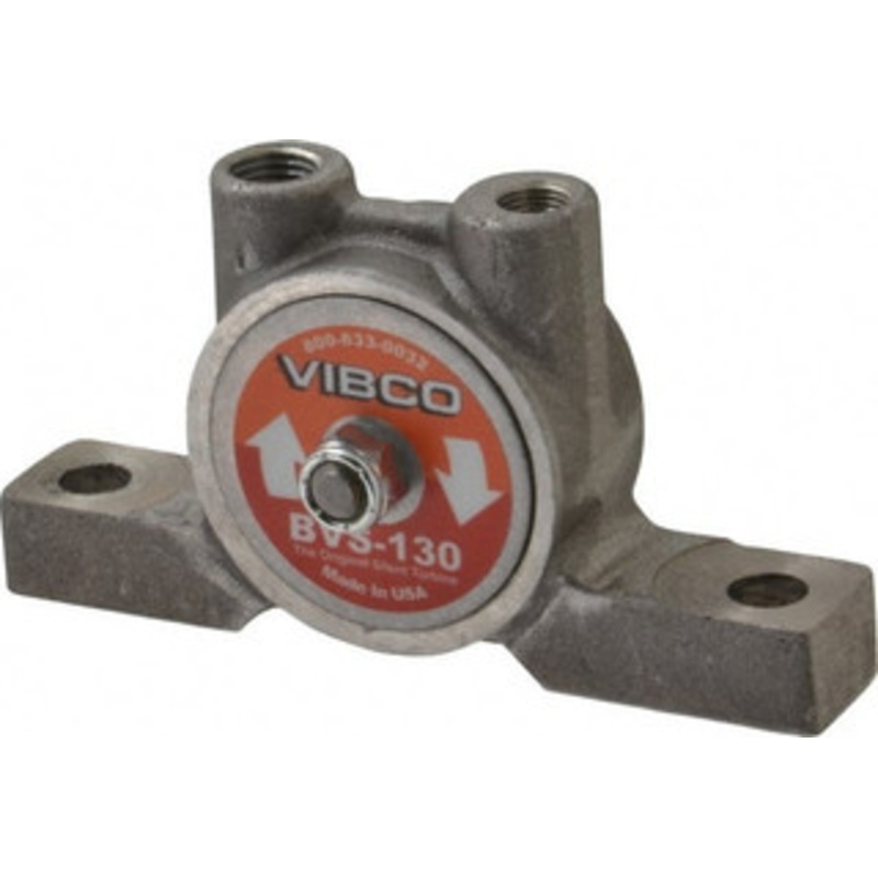 Vibco Vibrators 75 Lb. Force, 5-1/2 Cubic Feet per Minute, 10,500 RPM, 67 Decibel, Pneumatic Vibrator 4-7/8 Long x 1-7/8 Wide x 2-3/4 High, 1/8 Port Inlet, 1/4 Port Outlet BVS-130AL – 36674646