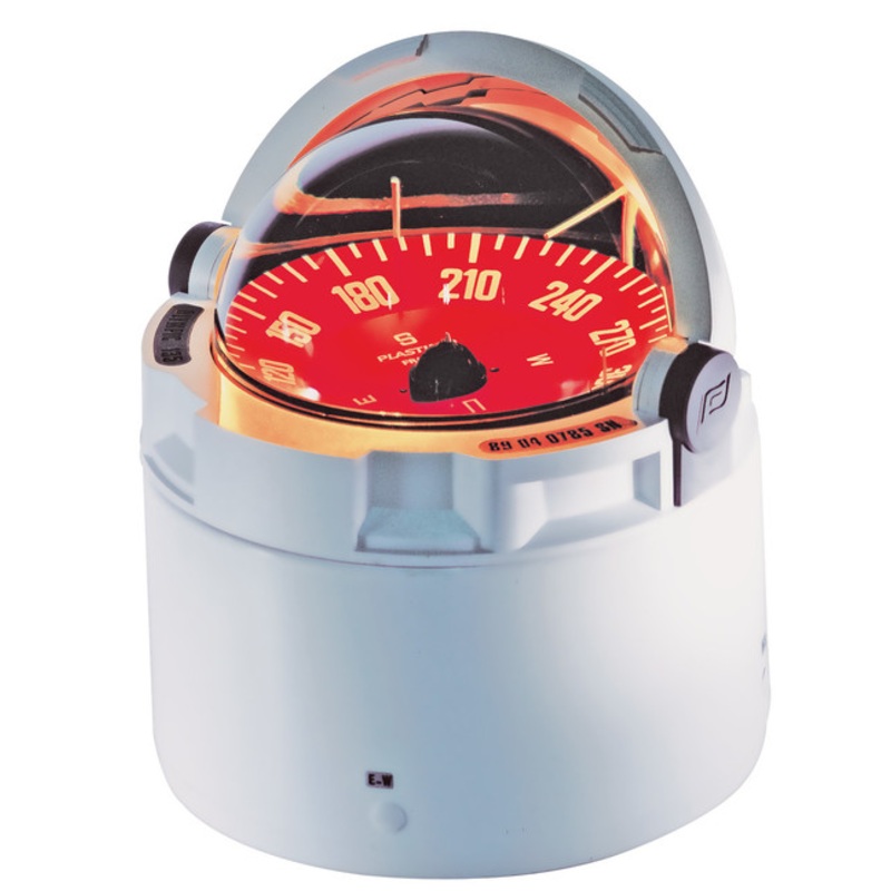 Olympic 135 Sailboat Compass White, Binnacle Mount, Red Card