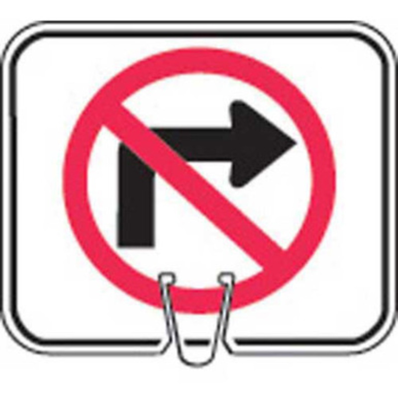 SNRT Cone Sign Not Right Turn Symbol