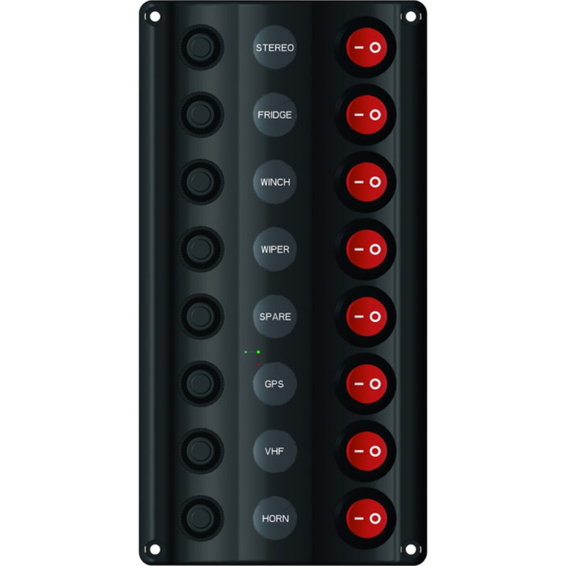 Wave Design Switch Panel with Circuit Breaker – 8 Switches
