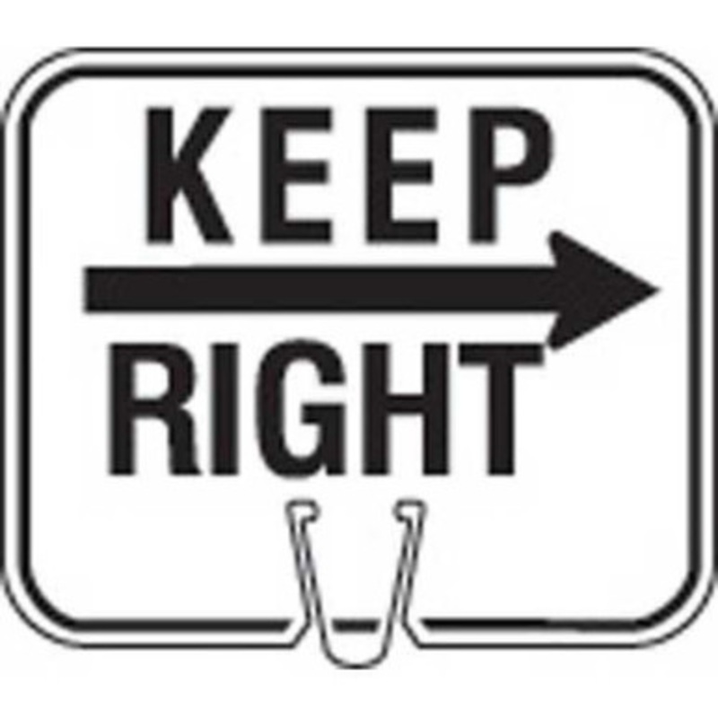 KEPR Cone Sign  KEEP RIGHT