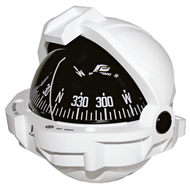 Offshore 135 Powerboat Compass White, Flush Mount, Conical Card