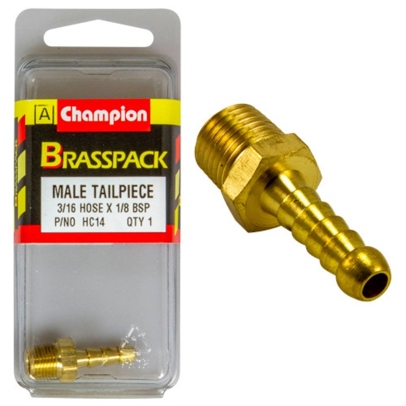 Brass Hose Tail 3/16 x 1/8