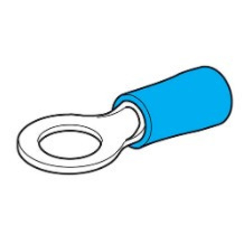 Crimp Terminal Ring Blue 5mm