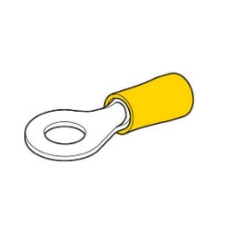 Crimp Terminal Ring Yellow 6.3mm