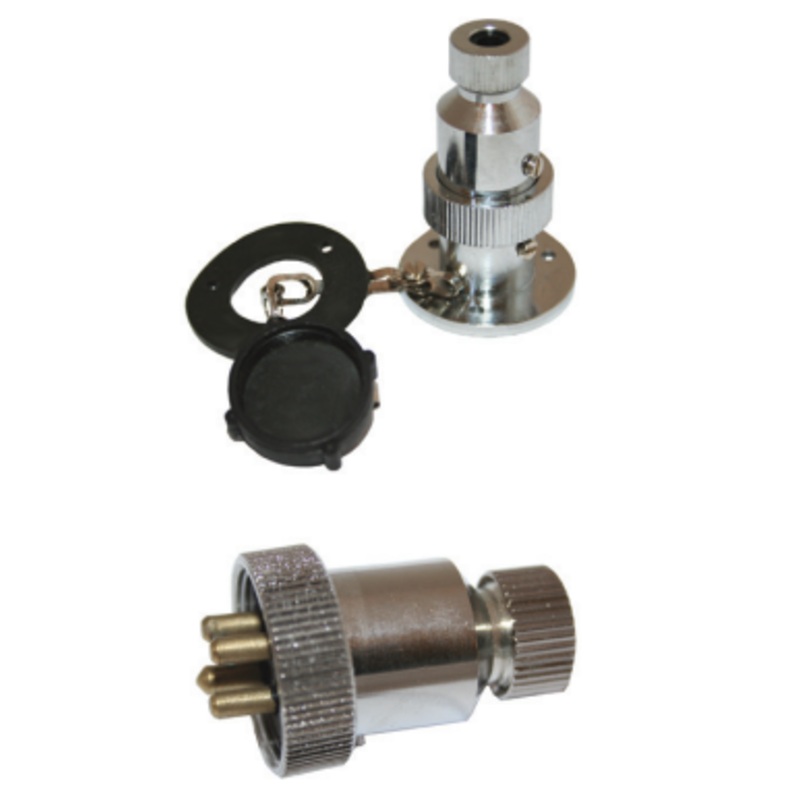 Power Plug Chrome Brass 3 Pin
