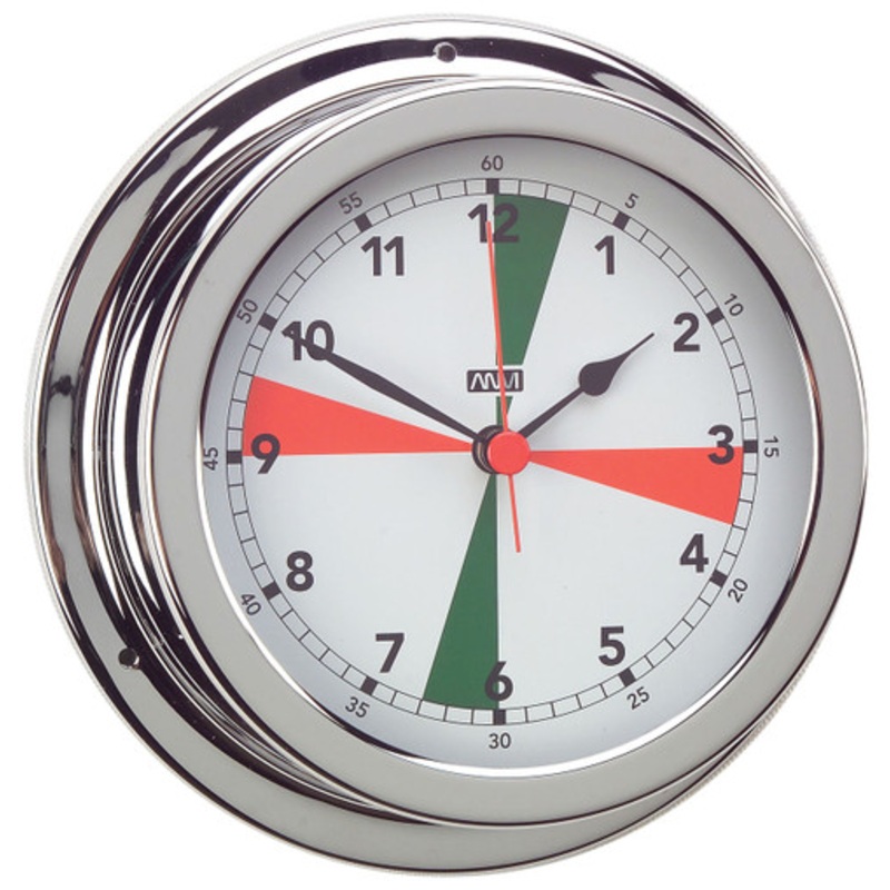 Clock – 120mm Chrome with Radio Silence Zones