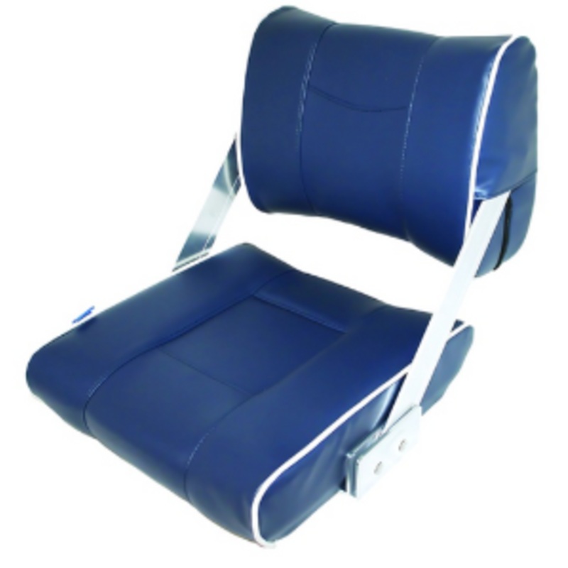 Seat Flipback Blue w Ivory Piping