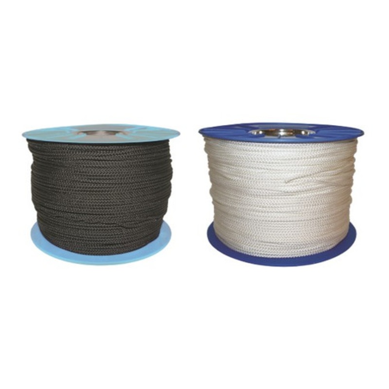 Eight Plait Dinghy Line Black/White – 4 to 8mm