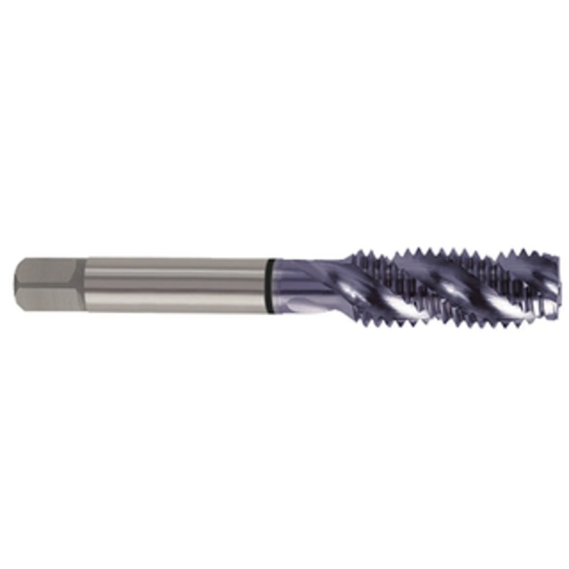 YG-1 TiCN Coated H.S.S. EX Combo 3 Flute Bottoming Spiral Fluted Tap, 7/16-14 Thread Size, H5 Thread Limit