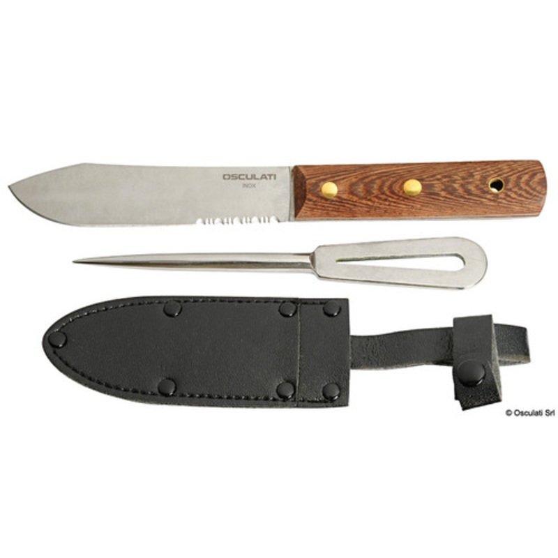Knife & Spike with Leather Cover