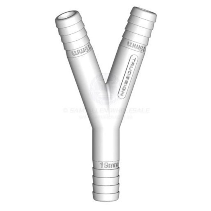 Hose Joiner Y Tail 19mm White