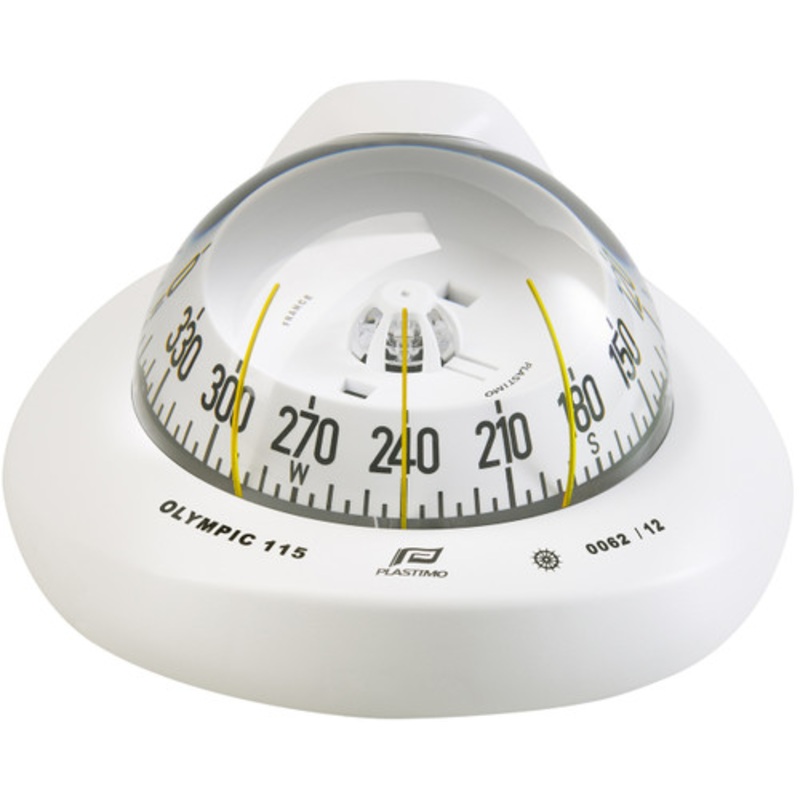 Olympic 115 Sailboat Compass White, Flush Horizontal Mount, Conical Card
