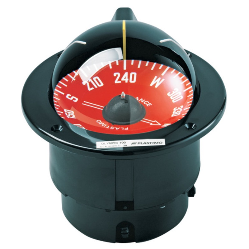 Olympic 100 Sailboat Compass Black, Red Card