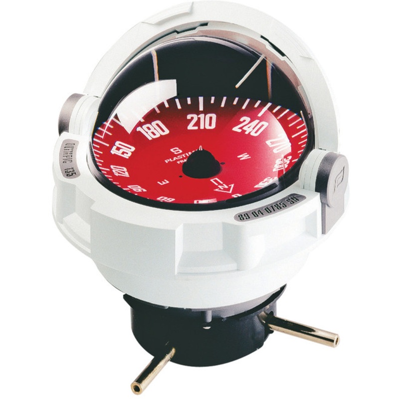 Olympic 135 Sailboat Compass White, Flush Mount, Red Card