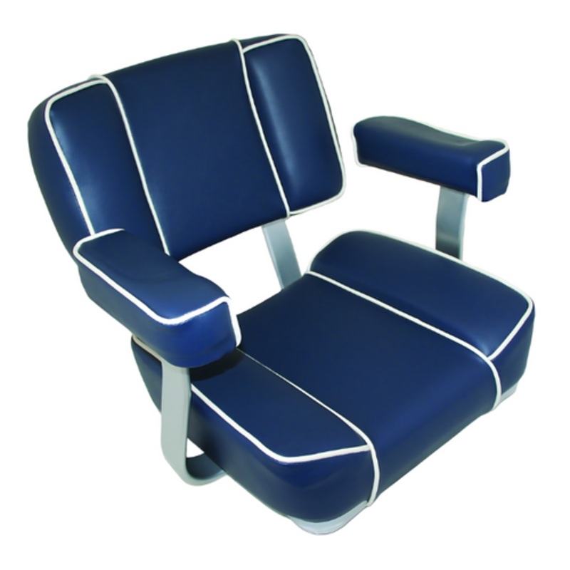 Seat Deluxe Captains Blue w White Piping