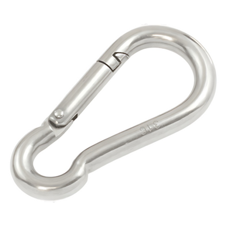 Spring Hook with Eye S/S 8mm