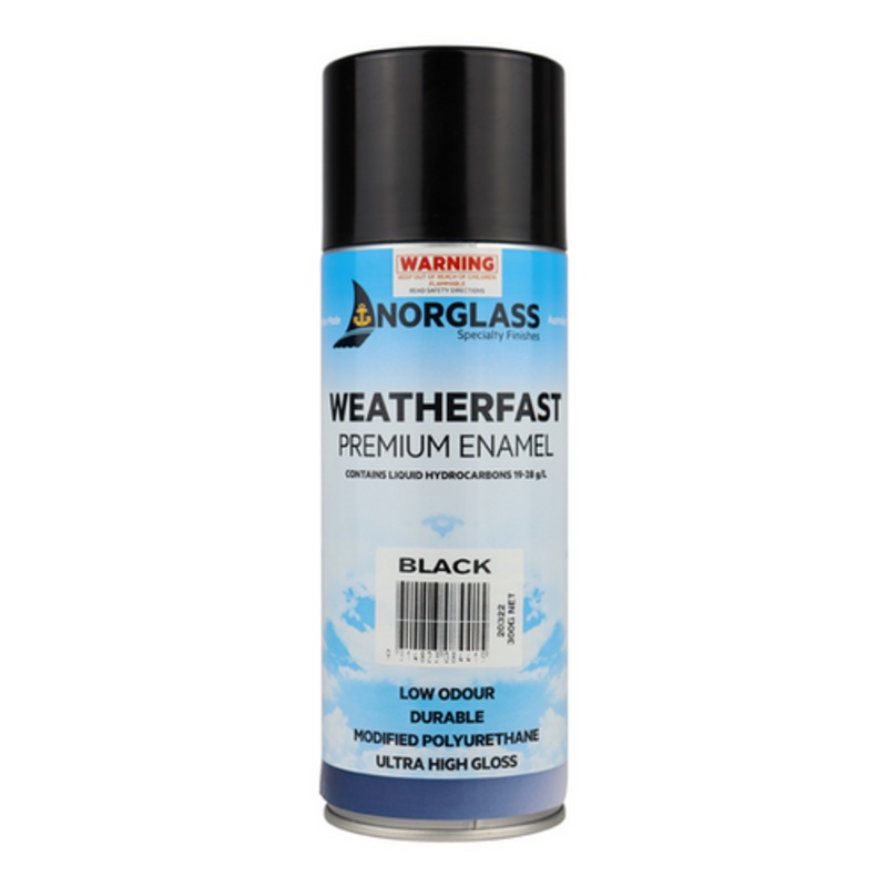 Norglass Gloss Black Spray Can 300gm