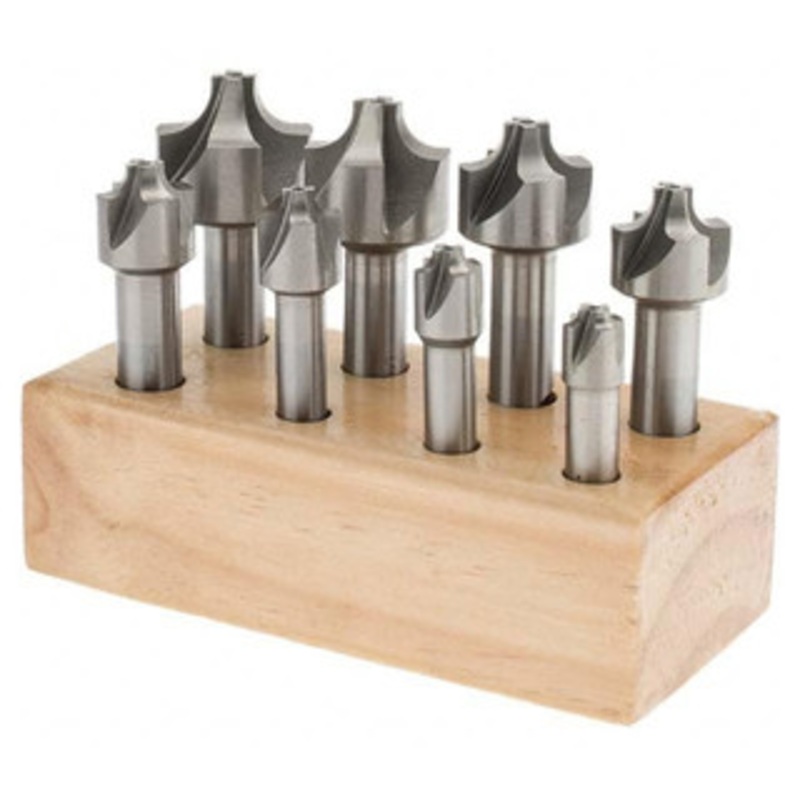 Value Collection HSS Corner Rounding End Mill Set, 8 Pieces, 1/16 to 3/8 – 70-154-0