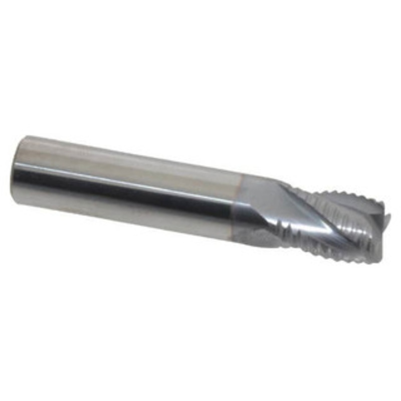 Accupro 4-Flute High Performance TiCN Coated Fine Tooth Roughing End Mill, 3/8 Size, 1/2 LOC, 2 OAL – 37-249-0