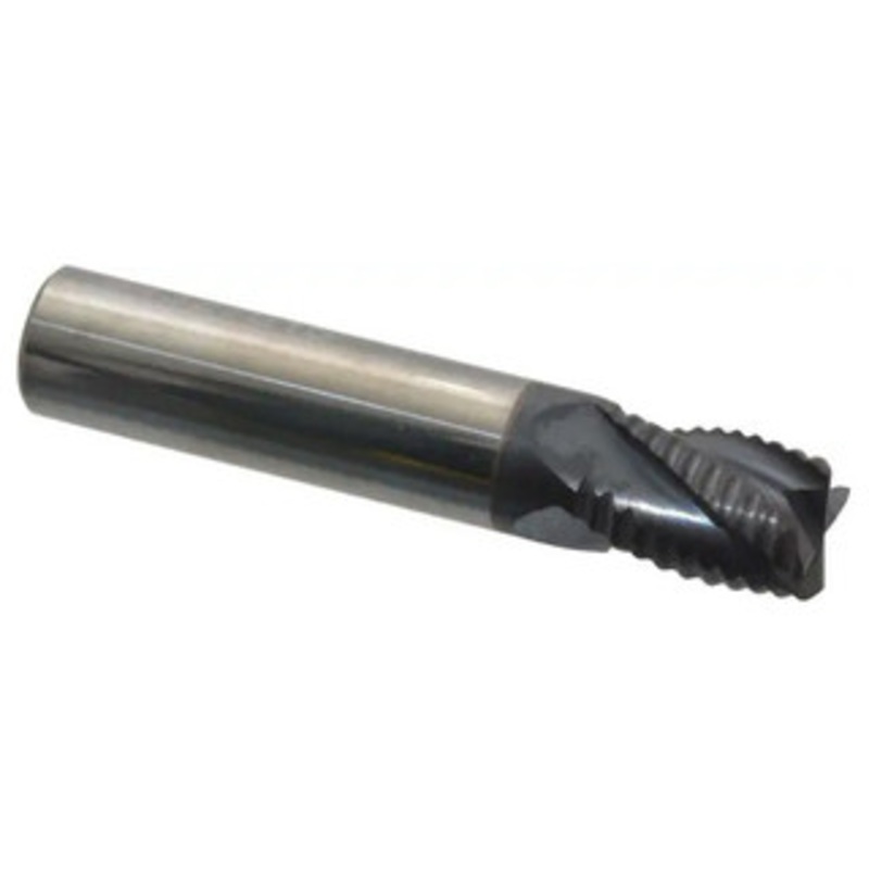 Accupro 4-Flute High Performance AlTiN Coated Fine Tooth Roughing End Mill, 3/8 Size, 1/2 LOC, 2 OAL – 37-262-3