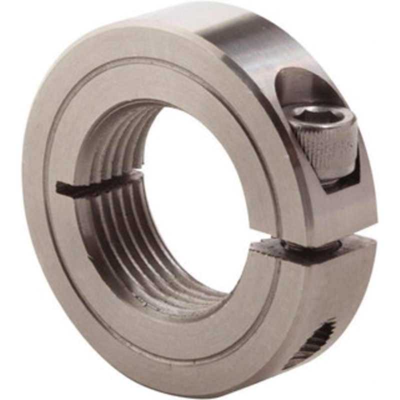 Climax 1 1/8-7 Thread, Stainless Steel, One Piece Threaded Shaft Collar 1-7/8 Outside Diam, 1/2 Wide ISTC-112-07-S – 55541791