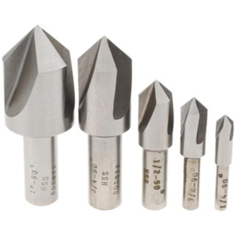 Value Collection HSS 3 Flute Countersink Set, 5-piece, 1/4 to 1 Head Diameter, 90 Angle – 73-469-9